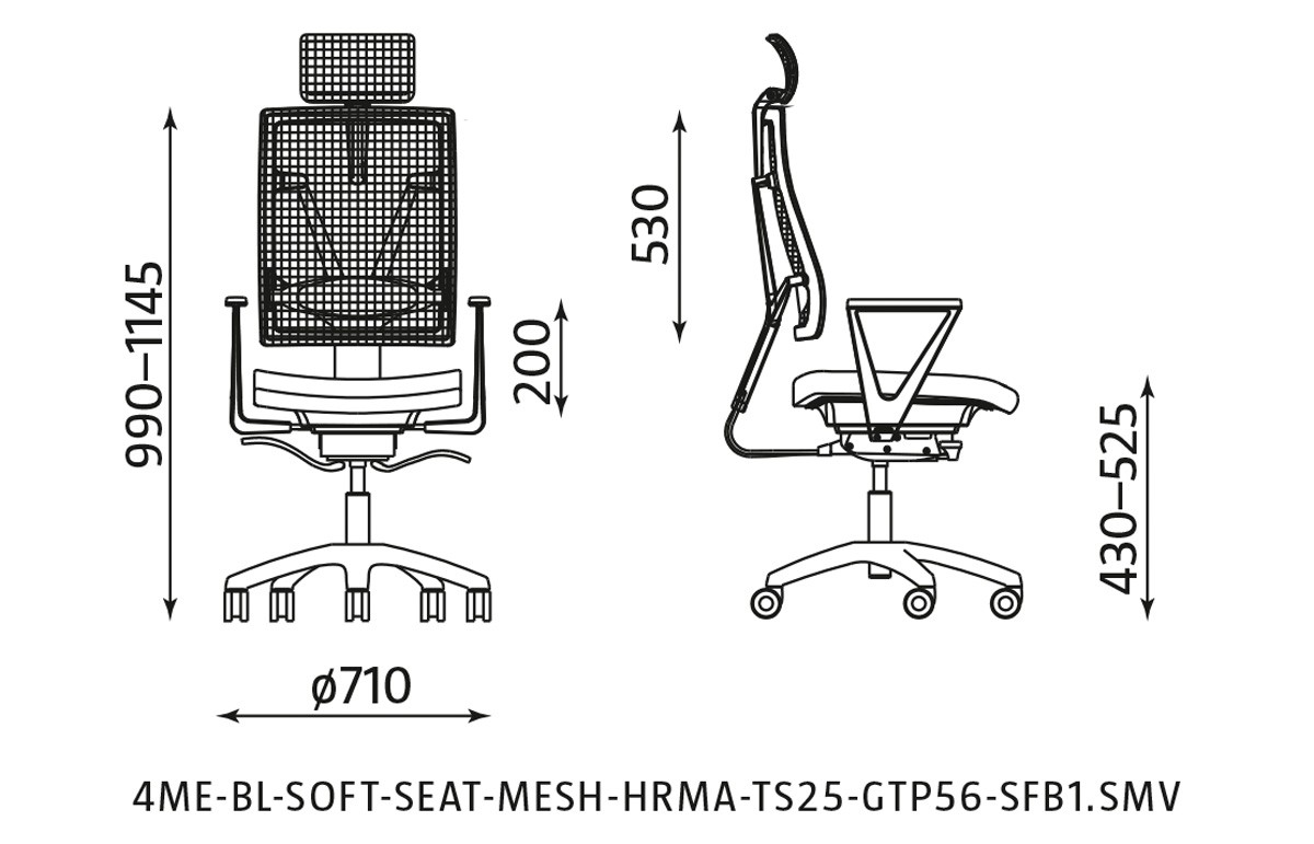 Główna galeria - Krzesło biurowe, obrotowe 4ME-MESH-BL-SOFT-SEAT-HRMA-SFB1.SMV (7)