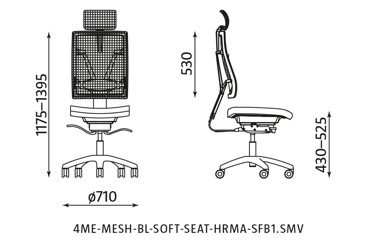 Główna galeria - Krzesło biurowe, obrotowe 4ME-MESH-BL-SOFT-SEAT-HRMA-SFB1.SMV (8)