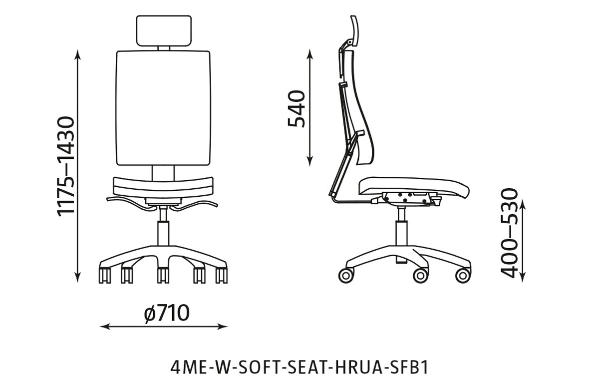 Główna galeria - Krzesło biurowe, obrotowe 4ME-W-SOFT-SEAT-HRUA-SFB1 (3)