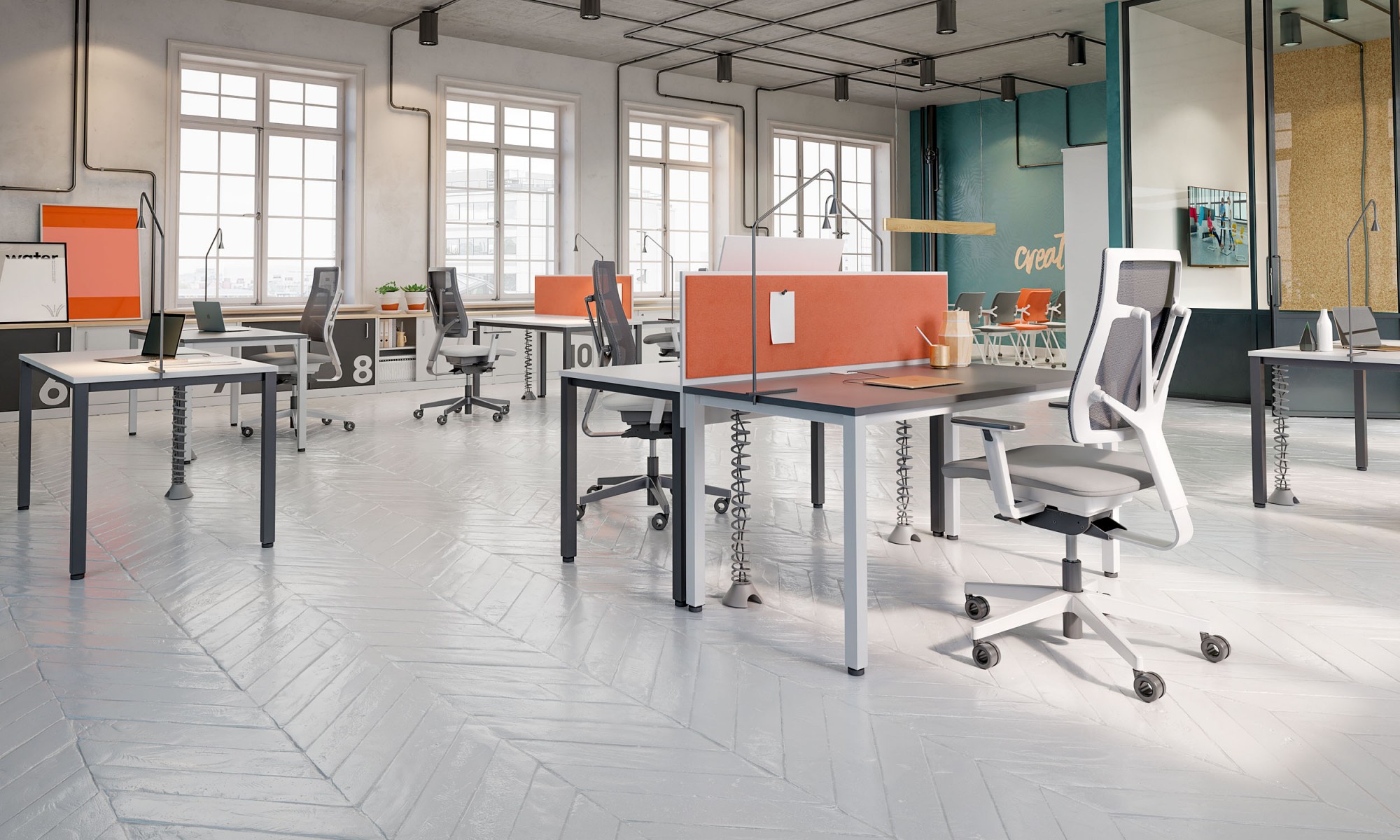 Główna galeria - Krzesło biurowe, obrotowe 4ME-MESH-W-SOFT-SEAT-HRMA-SFB1 (6)