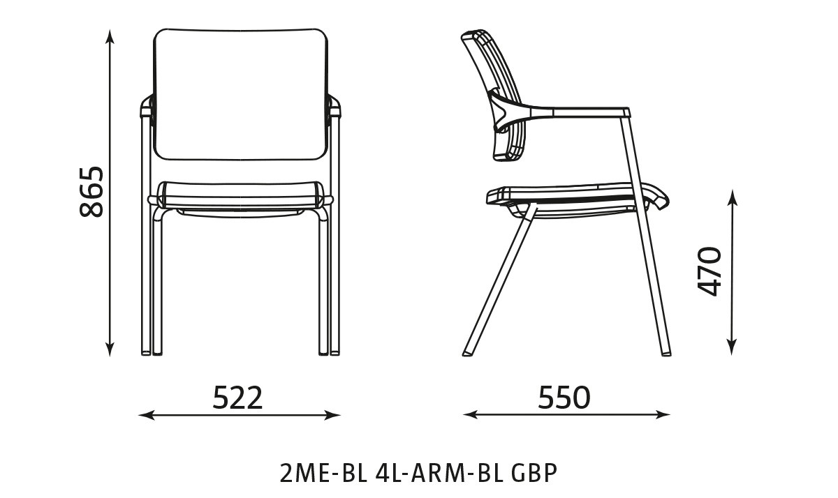 Główna galeria - Krzesło konferencyjne 2ME-BL 4L-ARM-BL GBP (5)