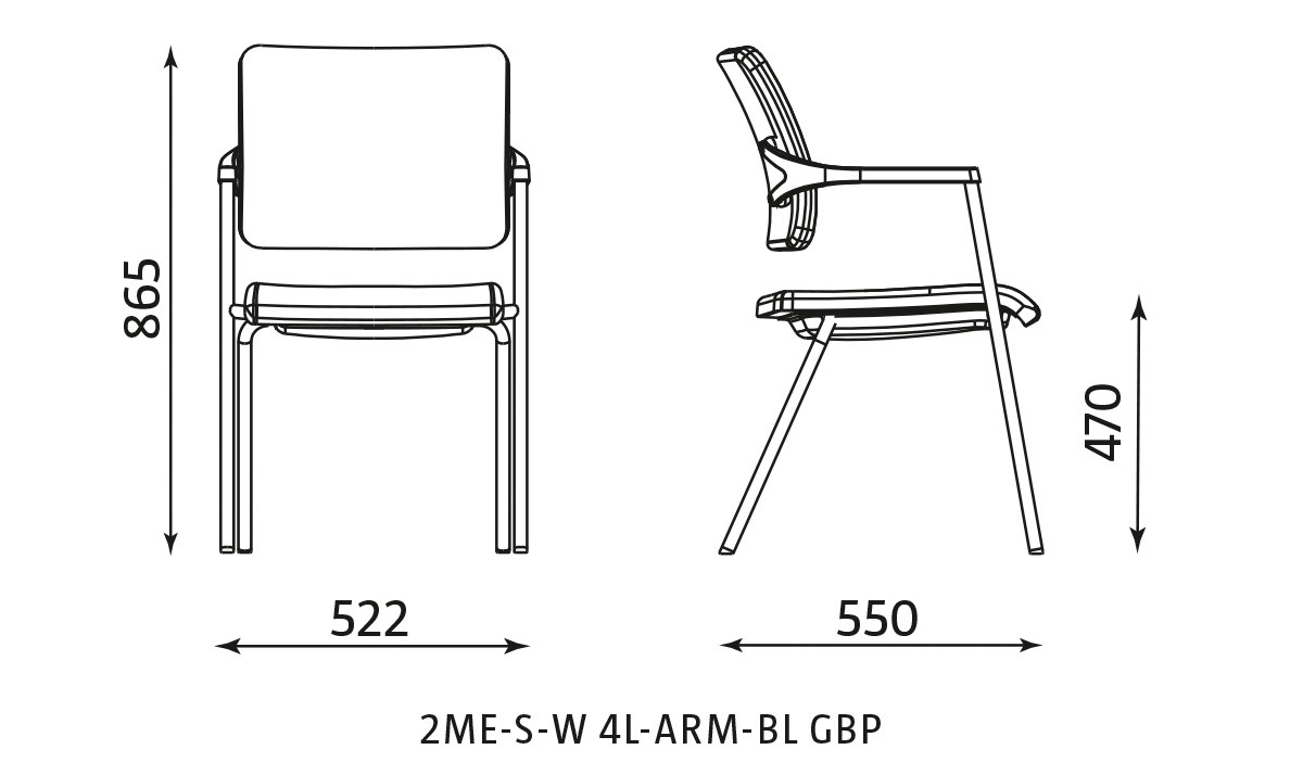 Główna galeria - Krzesło konferencyjne 2ME-S-W 4L-ARM-BL GBP (2)