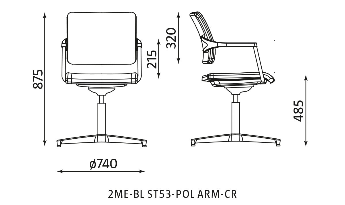 Główna galeria - Krzesło konferencyjne 2ME-BL ST53-POL ARM-CR (2)
