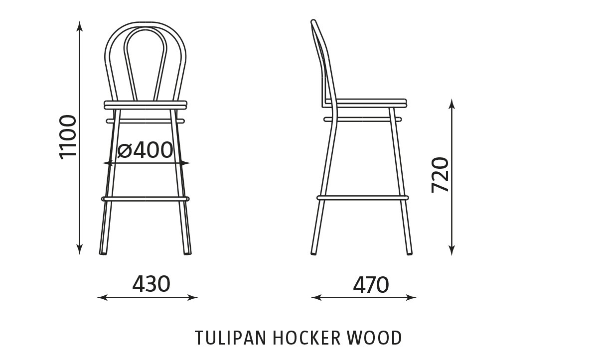 Główna galeria - Stołek barowy TULIPAN HOCKER WOOD (2)