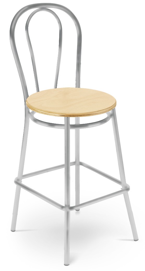 Stołek barowy TULIPAN HOCKER CR/RAL WOOD