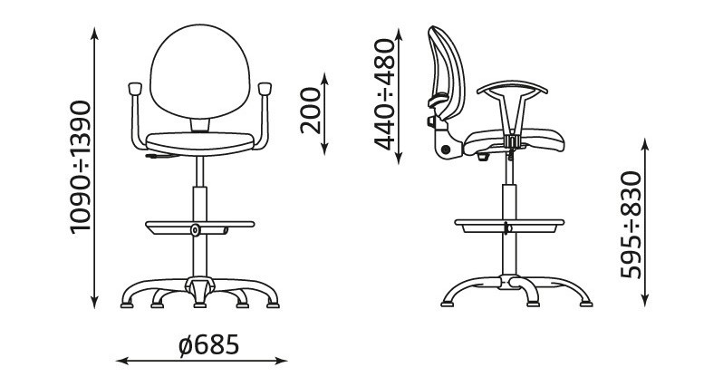 Główna galeria - Krzesło pracownicze SMART WHITE GTP27 STEEL04 + RING BASE CHROME (2)